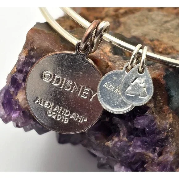 Disney Alex And Ani 2019 Minnie & Mickey Mouse Silver Charm Bangle Bracelet - Picture 4 of 5